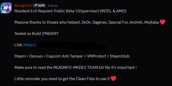 Resident Evil Requiem's Denuvo Falls on Day One — Kirigiri Strikes Again